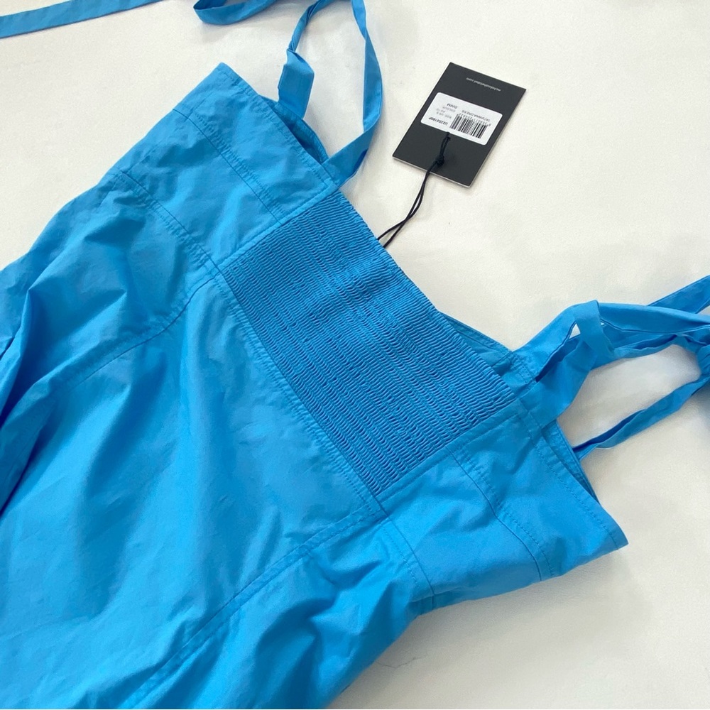 Nicholas Tatianna Tie Strap Cotton Midi Dress In Swim - Blue US 6 - Picture 8 of 9